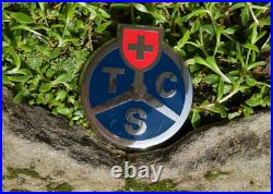 Vintage Enamel Automobile Car Club Radiator Badge # Tcs Touring Club Switzerland