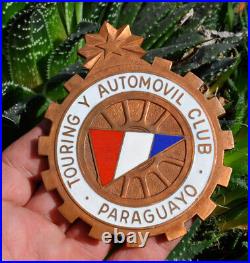 Vintage Enamel Automobile Car Radiator Badge # Touring Automovil Club Paraguayo