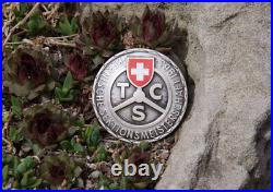 Vintage Enamel Automobile Car Radiator Badge # Touring Club Switzerland Bern'63