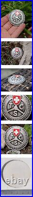 Vintage Enamel Automobile Car Radiator Badge # Touring Club Switzerland Bern'63