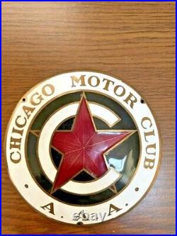 Vintage Enamel Automobile Club Badge AAA Chicago Motor Club