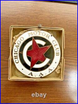 Vintage Enamel Automobile Club Badge AAA Chicago Motor Club