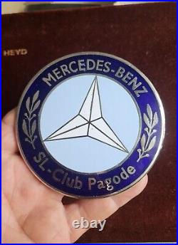 Vintage Enamel Automobile Radiator Car Badge # Mercedes Benz Sl Club Pagode W113