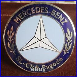 Vintage Enamel Automobile Radiator Car Badge # Mercedes Benz Sl Club Pagode W113