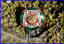 Vintage Enamel Automobile Radiator Car Club Badge # Jaguar Drivers Club Austria