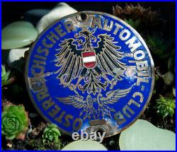 Vintage Enamel Radiator Car Club Badge # Automobile Club Austria Österreich