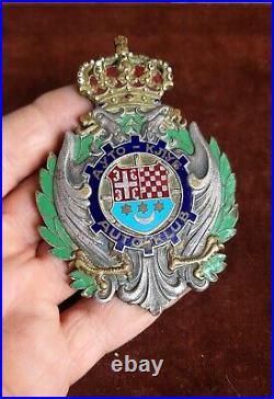 Vintage Enamel Radiator Car Club Badge # Automobile Club Croatia Yugoslavia