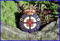 Vintage Enamel Radiator Car Club Badge # Automobile Club DI Genova Italy