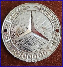 Vintage Enamel Radiator Car Club Badge # Mercedes Benz 200.000 Kilometer