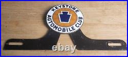 Vintage Enameled Keystone Automobile Club License Plate Topper Badge