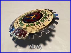 Vintage Gliga Auto Mobil Klube Sverige Car Club Grille Badge Mint! NOS