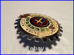 Vintage Gliga Auto Mobil Klube Sverige Car Club Grille Badge Mint! NOS