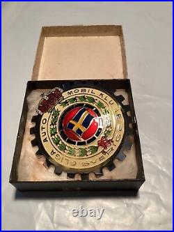 Vintage Gliga Auto Mobil Klube Sverige Car Club Grille Badge Mint! NOS