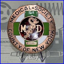 Vintage MD Car Grille Badge Emblem Medical Society County of New York S11257