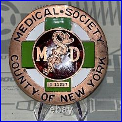 Vintage MD Car Grille Badge Emblem Medical Society County of New York S11257