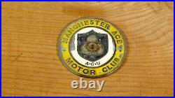 Vintage Manchester Motor Club Car Grill Radiator Bumper Badge 1930's