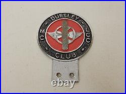 Vintage Metal Paint Dursley MC and LCC Club Numbered Car Badge Auto Emblem