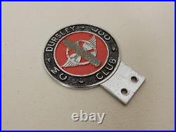 Vintage Metal Paint Dursley MC and LCC Club Numbered Car Badge Auto Emblem