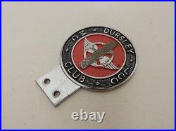 Vintage Metal Paint Dursley MC and LCC Club Numbered Car Badge Auto Emblem