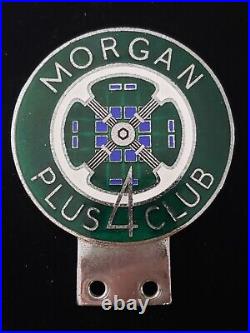 Vintage Morgan Plus 4 Club Enamel Car Badge Marples & Beasley Birmingham England