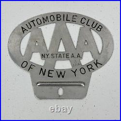 Vintage New York State AAA Automobile Club License Plate Topper Emblem Badge Lot