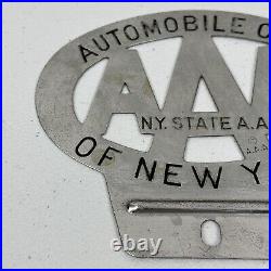 Vintage New York State AAA Automobile Club License Plate Topper Emblem Badge Lot