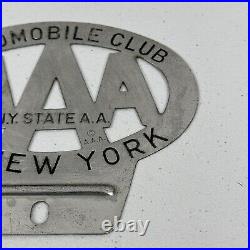 Vintage New York State AAA Automobile Club License Plate Topper Emblem Badge Lot