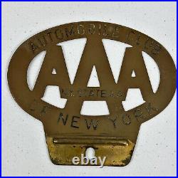 Vintage New York State AAA Automobile Club License Plate Topper Emblem Badge Lot