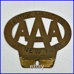 Vintage New York State AAA Automobile Club License Plate Topper Emblem Badge Lot