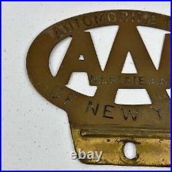 Vintage New York State AAA Automobile Club License Plate Topper Emblem Badge Lot