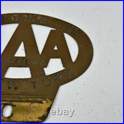 Vintage New York State AAA Automobile Club License Plate Topper Emblem Badge Lot