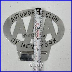 Vintage New York State AAA Automobile Club License Plate Topper Emblem Badge Lot