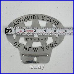 Vintage New York State AAA Automobile Club License Plate Topper Emblem Badge Lot