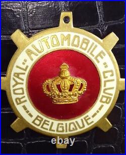 Vintage Royal Automobile Club Belgique Belgium Red Enamel car grill badge