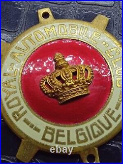 Vintage Royal Automobile Club Belgique Belgium Red Enamel car grill badge