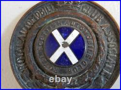 Vintage Small RAC Associate Royal Scottish Automobile Club Car Badge Auto Emblem