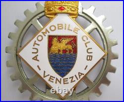 Vintage Venice Automobile Club Venezia Car Grille Badge Enamel Emblem