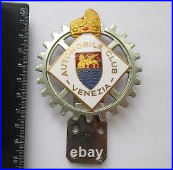 Vintage Venice Automobile Club Venezia Car Grille Badge Enamel Emblem