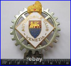 Vintage Venice Automobile Club Venezia Car Grille Badge Enamel Emblem