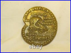 Vintage car club medal medallion Gran Premio Trofeo Schweppes Madrid Spain 1973