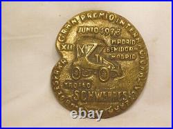 Vintage car club medal medallion Gran Premio Trofeo Schweppes Madrid Spain 1973