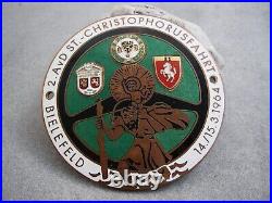 Vintage german AvD SANKT CHRISTOPHER RALLYE Badge 1964 BIELEFELD Automobile Club