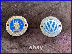 Volkswagen VW Beetle Bug Bus 100000 Km Club Badges Emblem Silver & Brass 1960's