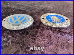 Volkswagen VW Beetle Bug Bus 100000 Km Club Badges Emblem Silver & Brass 1960's