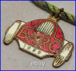 Vtg 1937/39 Pair Of Enamel Gilt Metal Brooklands Automobile Club Members Badges