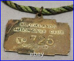 Vtg 1937/39 Pair Of Enamel Gilt Metal Brooklands Automobile Club Members Badges