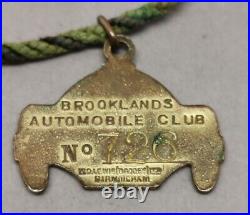 Vtg 1937/39 Pair Of Enamel Gilt Metal Brooklands Automobile Club Members Badges