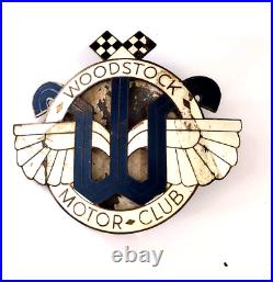 Woodstock Motor Club auto grille badge 1953 vintage