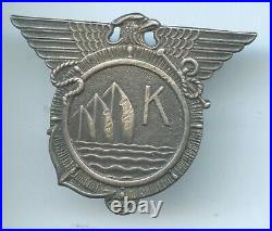 Yacht Club Car Hat Badge Sterling Silver Military Navy Style Emblem Unknown Rare