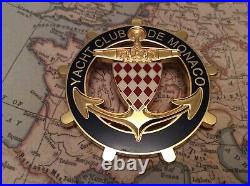 Yacht Club Monaco Monte Carlo Enamel & Car Badge Automobile Club Monaco Gold 1